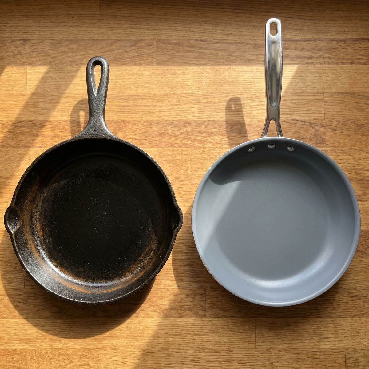 Nonstick Pan vs Cast Iron (And Why I Use Both Daily)
